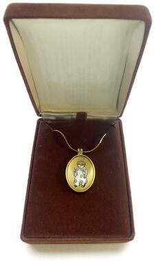 Reed & Barton Damascene Berta Hummel Christmas Angel First Christmas Pendant